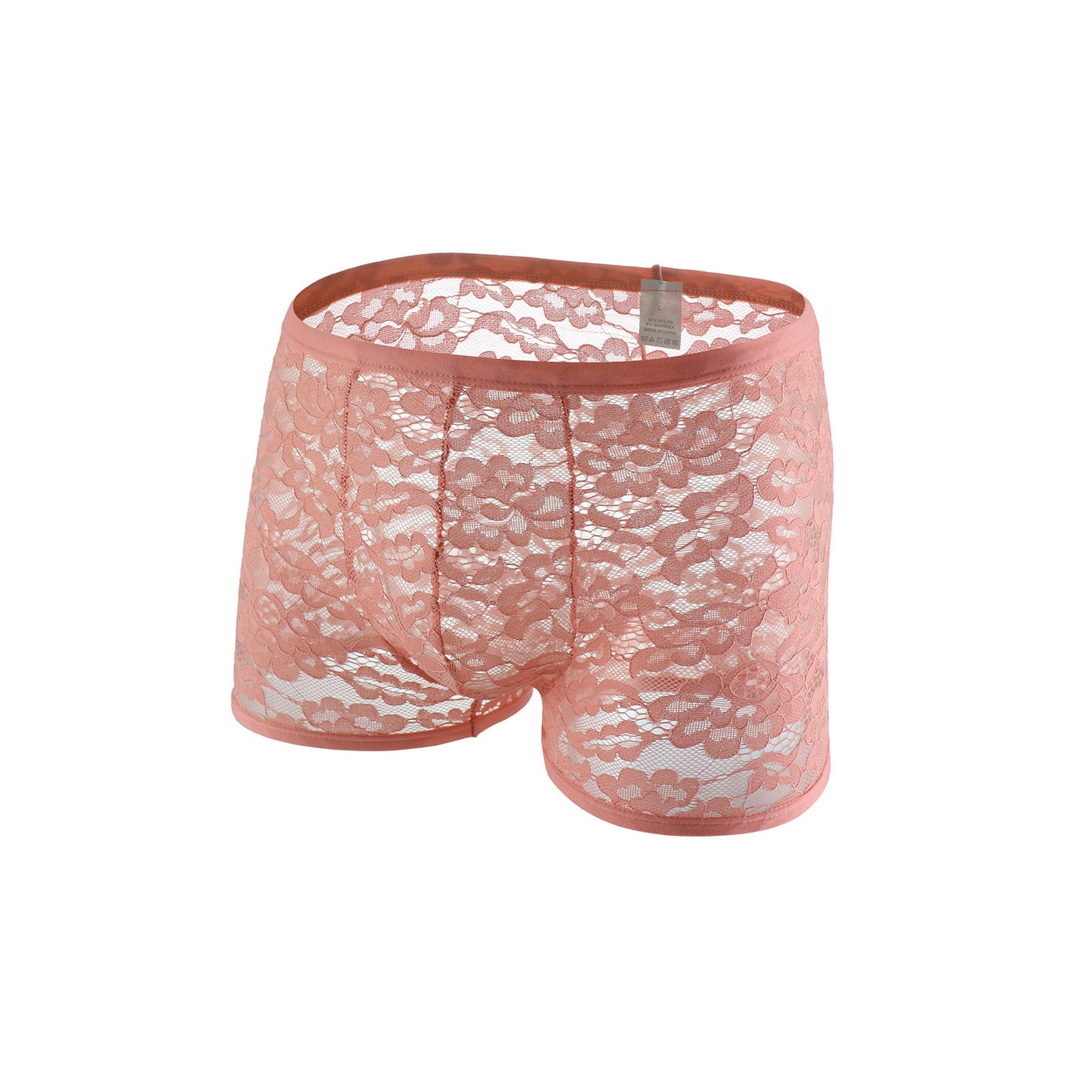Men's Sexy Lace Pattern Mesh Black Thong Briefs